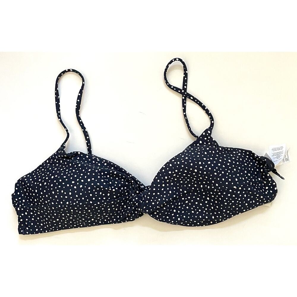 J. Crew Padded Bikini Swim Top Navy Blue Size 2X NEW